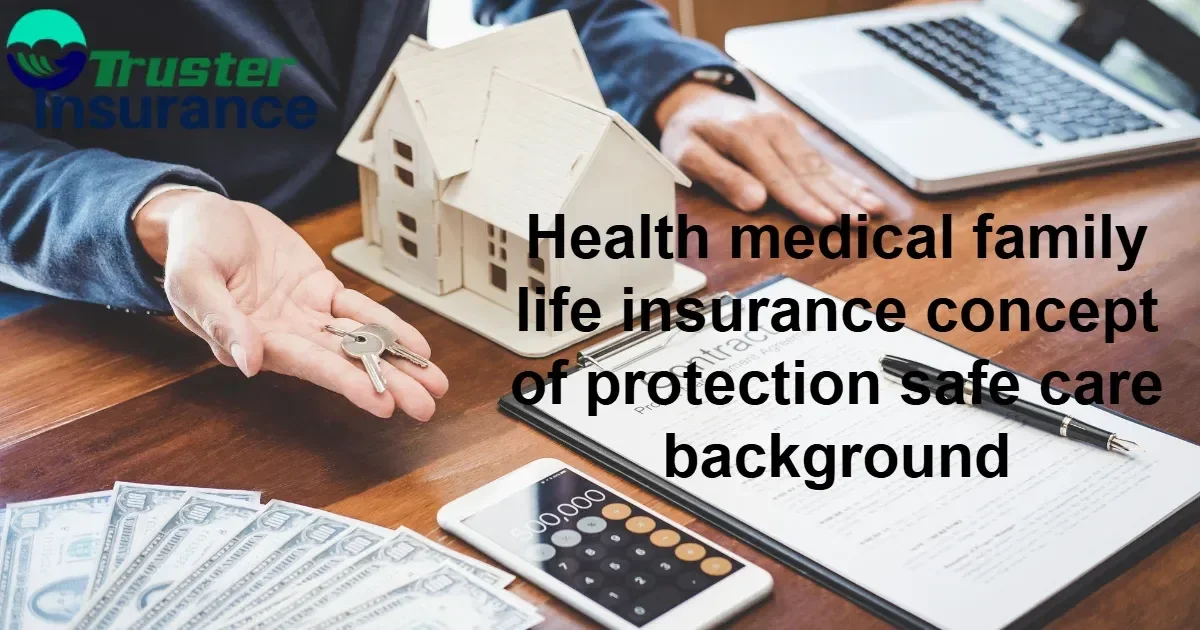 Conceptual image illustrating family life insurance and protection for health.