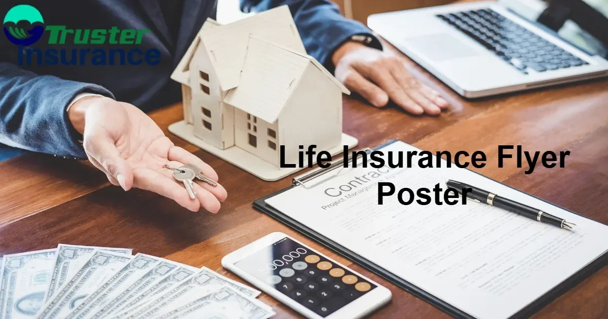 Life Insurance Flyer Poster showcasing policy options and benefits
