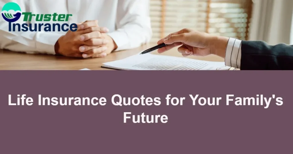 Family discussing life insurance quotes for financial security