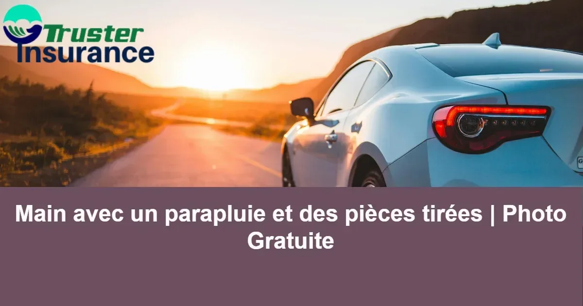 Hand holding a parapluie with coins scattered around in a creative photo.