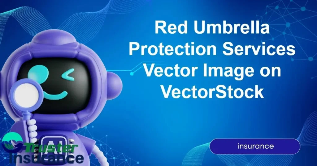 Red Umbrella Protection Services Vector Image for branding and design.