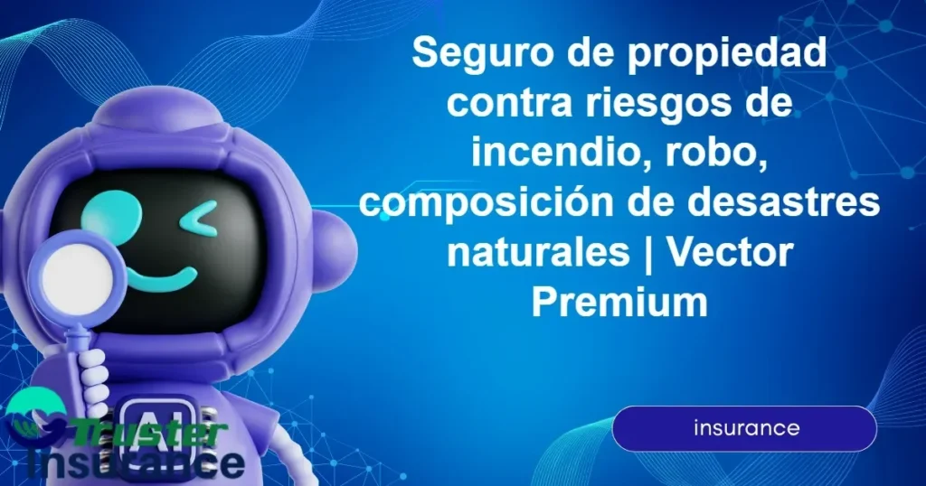 Seguro de propiedad coverage for fire, theft, and natural disaster risks.
